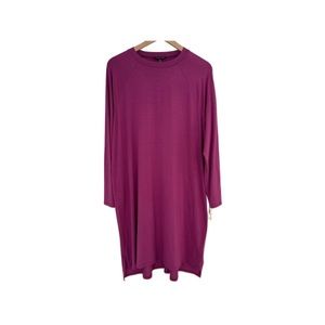 Eileen Fisher Crew Neck Tencel Jersey Dress in Sweet Pea, Size Large NWT